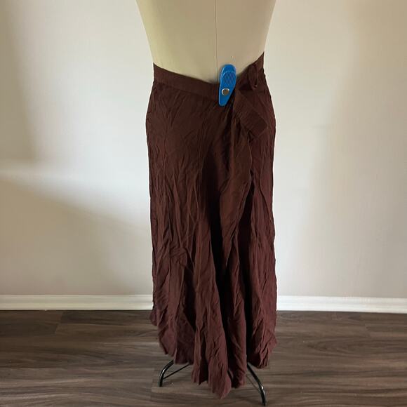 NWT Vtg Y2K 2000s Brown Embroidered Maxi Skirt Plus 2X Boho Forest Fairy Grunge - Picture 4 of 7